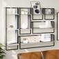 vidaXL Set Mensole Parete con Aste 6pz Grigio Sonoma Legno Multistrato vidaXL Set Mensole Parete con Aste 6pz Grigio Sonoma Legno Multistrato