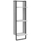 vidaXL Set Mensole Parete con Aste 6pz Grigio Sonoma Legno Multistrato vidaXL Set Mensole Parete con Aste 6pz Grigio Sonoma Legno Multistrato