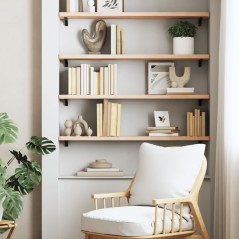 vidaXL Mensola a Parete 80x20x2,5 cm in Legno Massello di Faggio