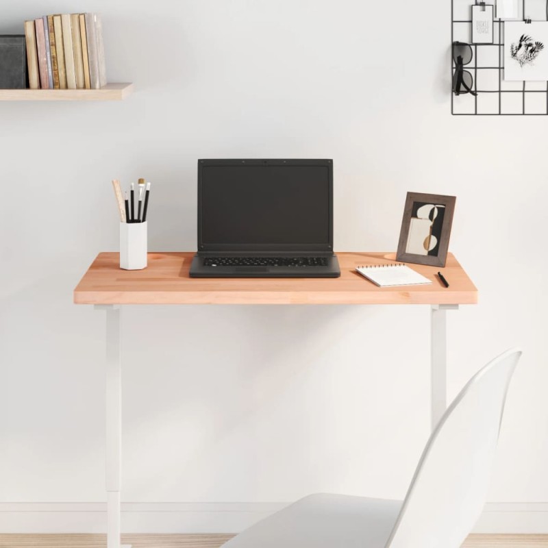 vidaXL Piano Scrivania 80x40x2,5 cm in Legno Massello di Faggio