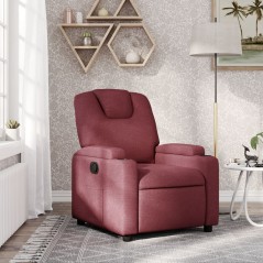 vidaXL Poltrona Reclinabile in Tessuto Rosso Vino