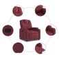 vidaXL Poltrona Reclinabile in Tessuto Rosso Vino