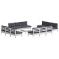 vidaXL Set Divani da Giardino 13 pz e Cuscini Antracite Legno di Pino vidaXL Set Divani da Giardino 13 pz e Cuscini Antracite Legno di Pino
