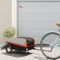 vidaXL Rimorchio da Bici Nero e Arancione 30 kg in Ferro vidaXL Rimorchio da Bici Nero e Arancione 30 kg in Ferro