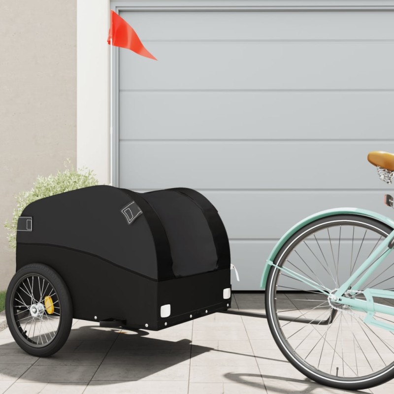 vidaXL Rimorchio da Bici Nero 45 kg in Ferro vidaXL Rimorchio da Bici Nero 45 kg in Ferro