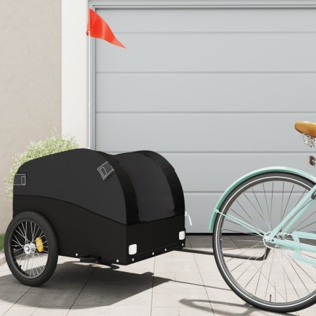 vidaXL Rimorchio da Bici Nero 45 kg in Ferro