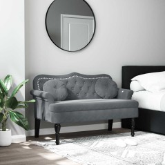 vidaXL Panca con Cuscini Grigio Scuro 120,5x65x75 cm in Velluto