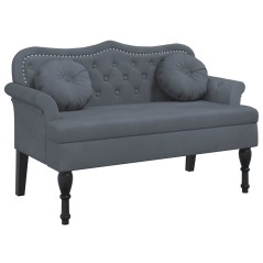 vidaXL Panca con Cuscini Grigio Scuro 120,5x65x75 cm in Velluto
