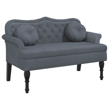 vidaXL Panca con Cuscini Grigio Scuro 120,5x65x75 cm in Velluto