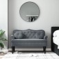 vidaXL Panca con Cuscini Grigio Scuro 120,5x65x75 cm in Velluto vidaXL Panca con Cuscini Grigio Scuro 120,5x65x75 cm in Velluto