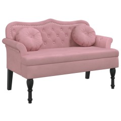 vidaXL Panca con Cuscini Rosa 120,5x65x75 cm in Velluto