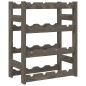vidaXL Portabottiglie per 16 Bottiglie Grigio Legno Massello di Pino vidaXL Portabottiglie per 16 Bottiglie Grigio Legno Massello di Pino