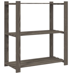 vidaXL Scaffale a 3 Livelli Grigio 80x38x90 cm in Legno di Pino