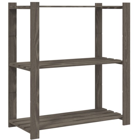vidaXL Scaffale a 3 Livelli Grigio 80x38x90 cm in Legno di Pino