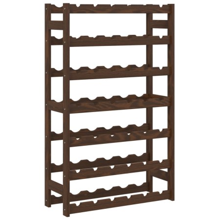 vidaXL Portabottiglie per 42 Bottiglie Marrone Legno Massello di Pino