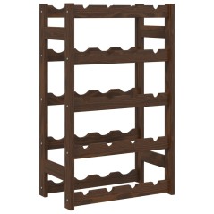 vidaXL Portabottiglie per 20 Bottiglie Marrone Legno Massello di Pino