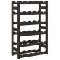 vidaXL Portabottiglie per 30 Bottiglie Nero Legno Massello di Pino vidaXL Portabottiglie per 30 Bottiglie Nero Legno Massello di Pino