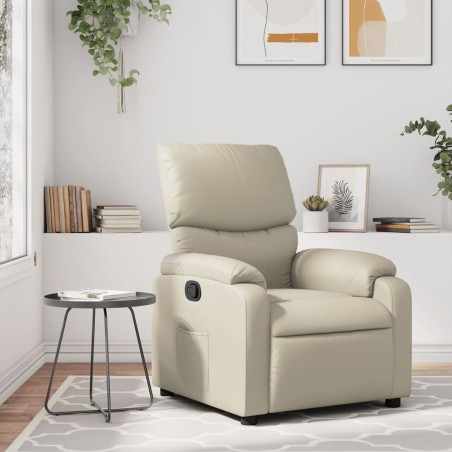 vidaXL Poltrona Reclinabile Crema in Similpelle
