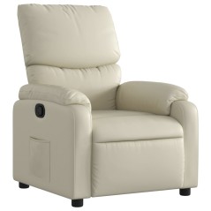 vidaXL Poltrona Reclinabile Crema in Similpelle