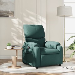 vidaXL Poltrona Reclinabile in Tessuto Verde Scuro