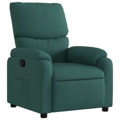 vidaXL Poltrona Reclinabile in Tessuto Verde Scuro