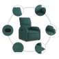 vidaXL Poltrona Reclinabile in Tessuto Verde Scuro