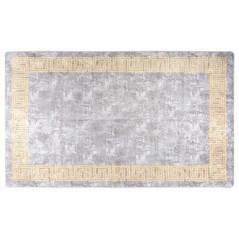 vidaXL Tappeto Lavabile Grigio e Oro 150x230 cm Antiscivolo
