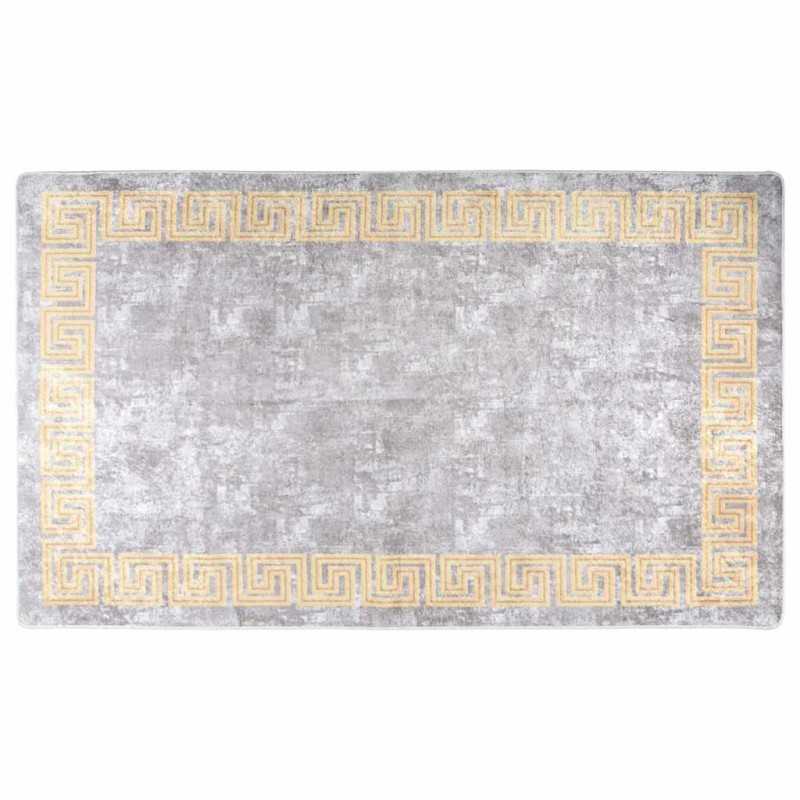 vidaXL Tappeto Lavabile Grigio e Oro 150x230 cm Antiscivolo vidaXL Tappeto Lavabile Grigio e Oro 150x230 cm Antiscivolo
