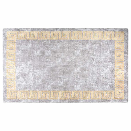 vidaXL Tappeto Lavabile Grigio e Oro 150x230 cm Antiscivolo