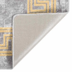 vidaXL Tappeto Lavabile Grigio e Oro 150x230 cm Antiscivolo