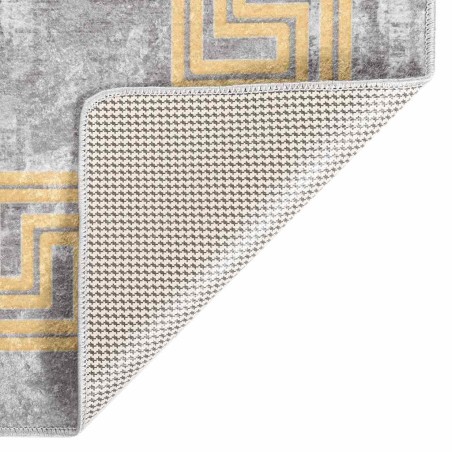 vidaXL Tappeto Lavabile Grigio e Oro 150x230 cm Antiscivolo