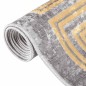 vidaXL Tappeto Lavabile Grigio e Oro 150x230 cm Antiscivolo vidaXL Tappeto Lavabile Grigio e Oro 150x230 cm Antiscivolo