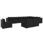 Set Divani da Giardino 10 pz con Cuscini in Polyrattan Nero Set Divani da Giardino 10 pz con Cuscini in Polyrattan Nero