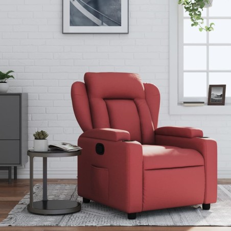 vidaXL Poltrona Reclinabile Rosso Vino in Similpelle