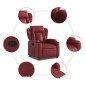 vidaXL Poltrona Reclinabile Rosso Vino in Similpelle