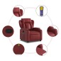 vidaXL Poltrona Massaggiante Reclinabile Rosso vino in Similpelle