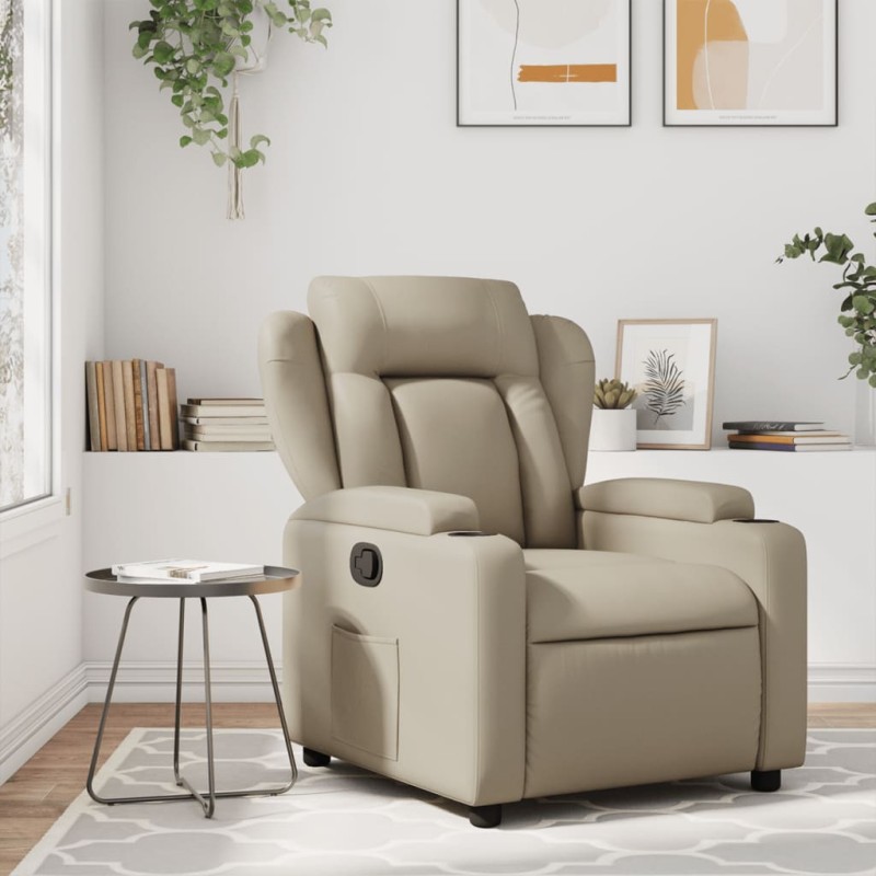 vidaXL Poltrona Reclinabile Cappuccino in Similpelle