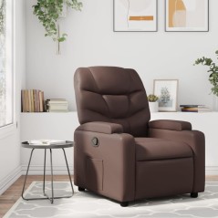 vidaXL Poltrona Reclinabile Marrone in Similpelle
