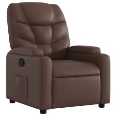 vidaXL Poltrona Reclinabile Marrone in Similpelle