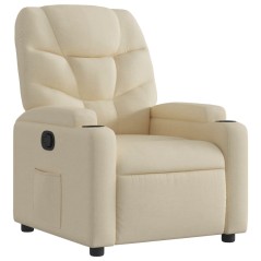 vidaXL Poltrona Reclinabile in Tessuto Crema