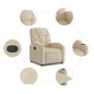 vidaXL Poltrona Reclinabile in Tessuto Crema