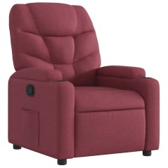 vidaXL Poltrona Reclinabile in Tessuto Rosso Vino
