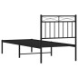 vidaXL Giroletto con Testiera in Metallo Nero 75x190 cm vidaXL Giroletto con Testiera in Metallo Nero 75x190 cm