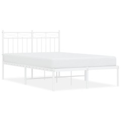 vidaXL Giroletto con Testiera in Metallo Bianco 120x200 cm