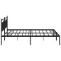 vidaXL Giroletto con Testiera in Metallo Nero 193x203 cm vidaXL Giroletto con Testiera in Metallo Nero 193x203 cm