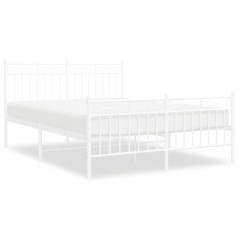 vidaXL Giroletto con Testiera e Pediera Metallo Bianco 140x200 cm
