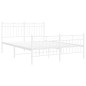 vidaXL Giroletto con Testiera e Pediera Metallo Bianco 140x200 cm vidaXL Giroletto con Testiera e Pediera Metallo Bianco 140x200 cm