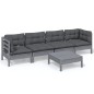 vidaXL Set Divani da Giardino 5 pz con Cuscini Legno Massello di Pino vidaXL Set Divani da Giardino 5 pz con Cuscini Legno Massello di Pino