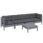 vidaXL Set Divani da Giardino 5 pz con Cuscini Legno Massello di Pino vidaXL Set Divani da Giardino 5 pz con Cuscini Legno Massello di Pino