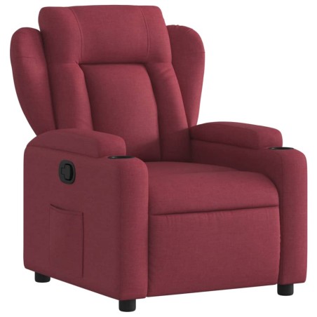 vidaXL Poltrona Reclinabile in Tessuto Rosso Vino